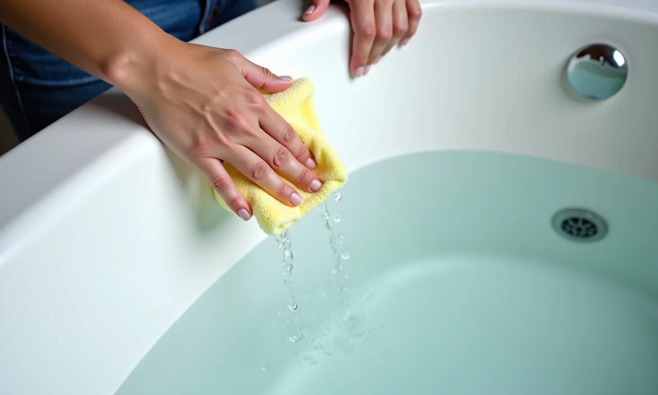 Cuidado ao limpar banheiras de porcelana para evitar riscos e manchas.