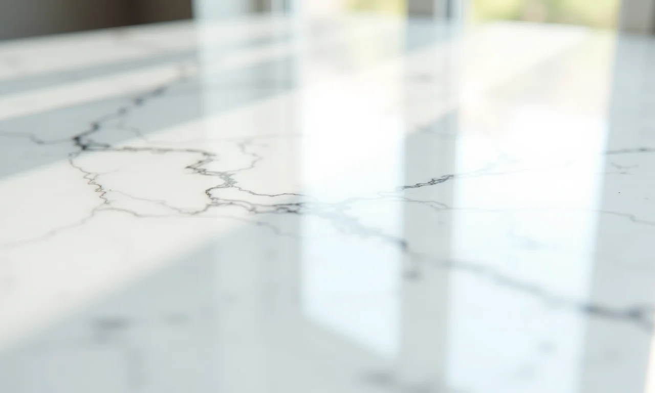 Dando brilho ao mármore branco.