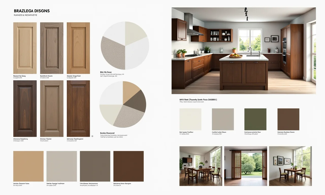 Definindo o estilo da cozinha com amostras de porta de correr.