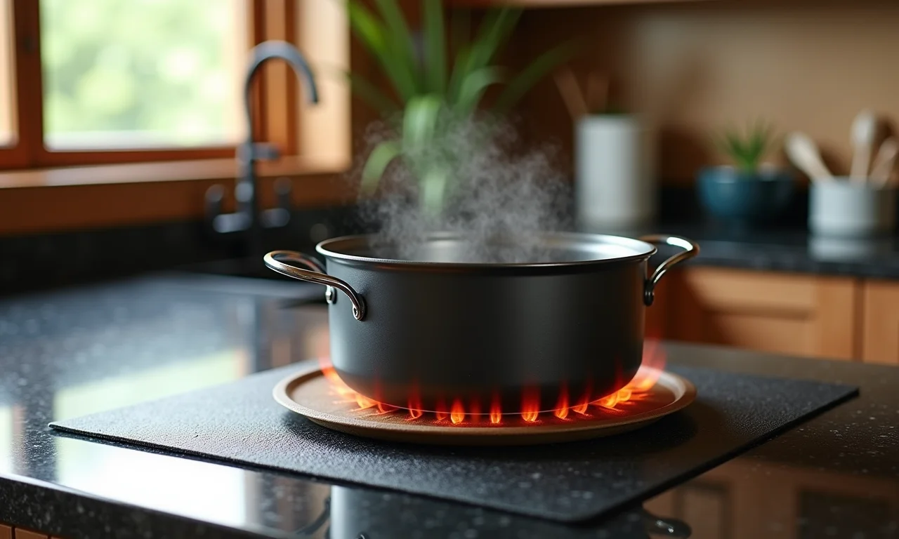 Descanso de panela protegendo granito preto São Gabriel do calor.
