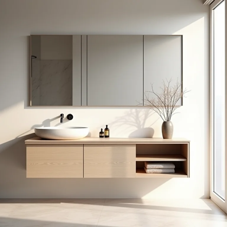 Design moderno de armário para banheiro