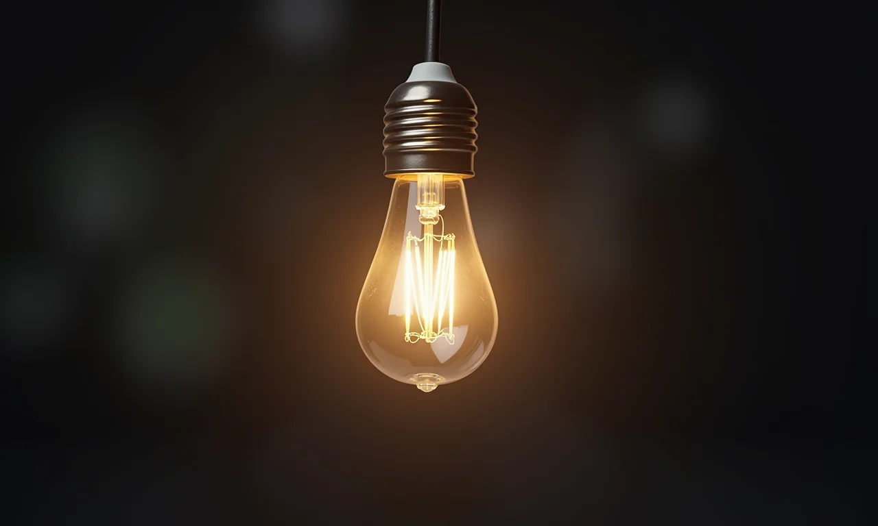 Detalhe da lâmpada com sensor de som e sensibilidade ajustável.