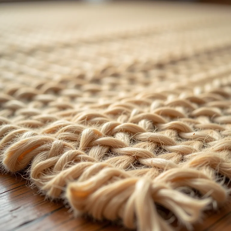 Detalhe da textura de um tapete de sisal