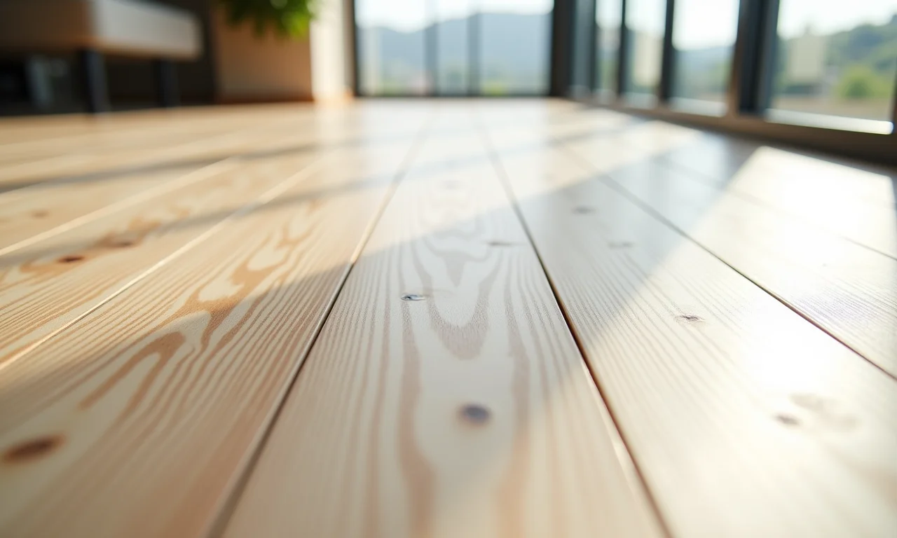 Detalhe de material de assoalho leve para mezanino.