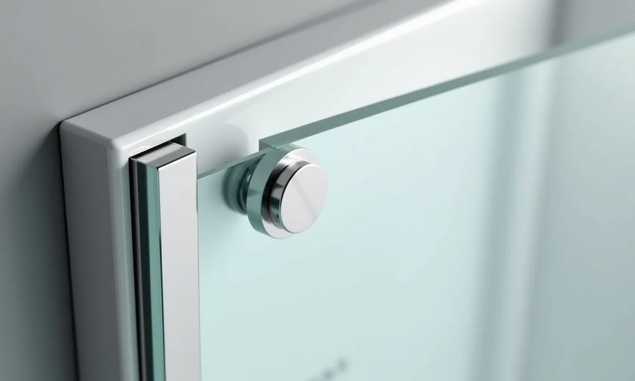 Detalhe de um box de acrílico resistente a arranhões, garantindo a durabilidade.