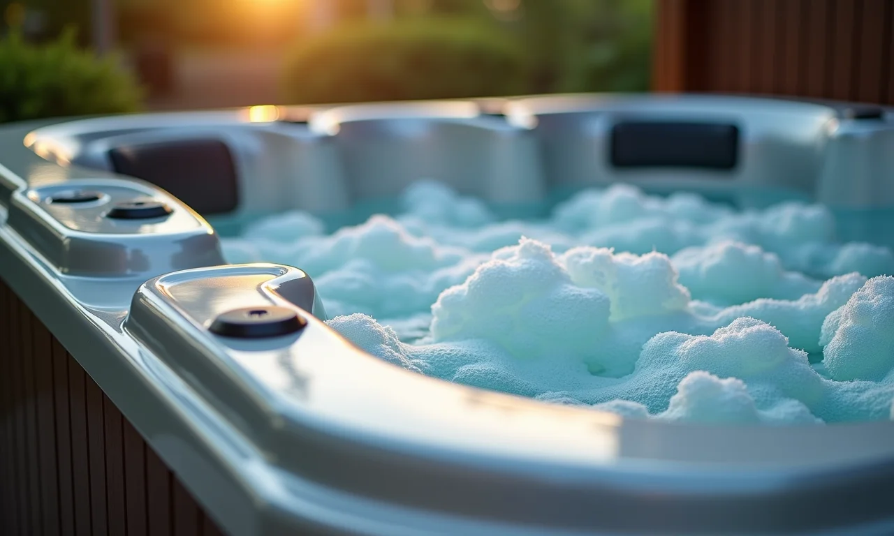 Detalhe de uma jacuzzi feita com materiais duráveis e bonitos.