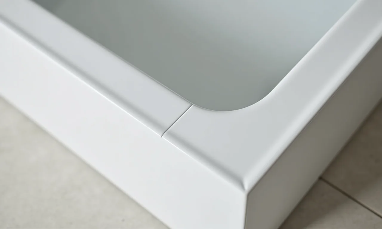 Detalhe do acrílico Cast, mostrando a resistência e qualidade do material do box.