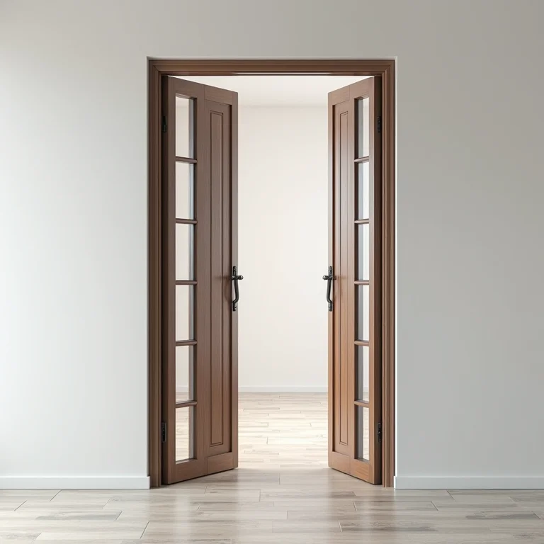 Detalhes de porta sanfonada Plasbil em PVC