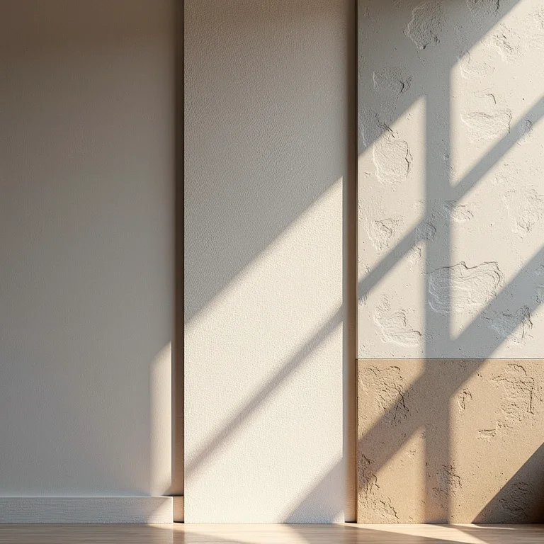 Detalhes de texturas em paredes de quarto de adolescente.