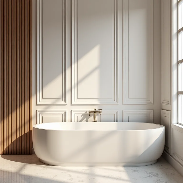 Detalhes sutis em 3D em um banheiro.