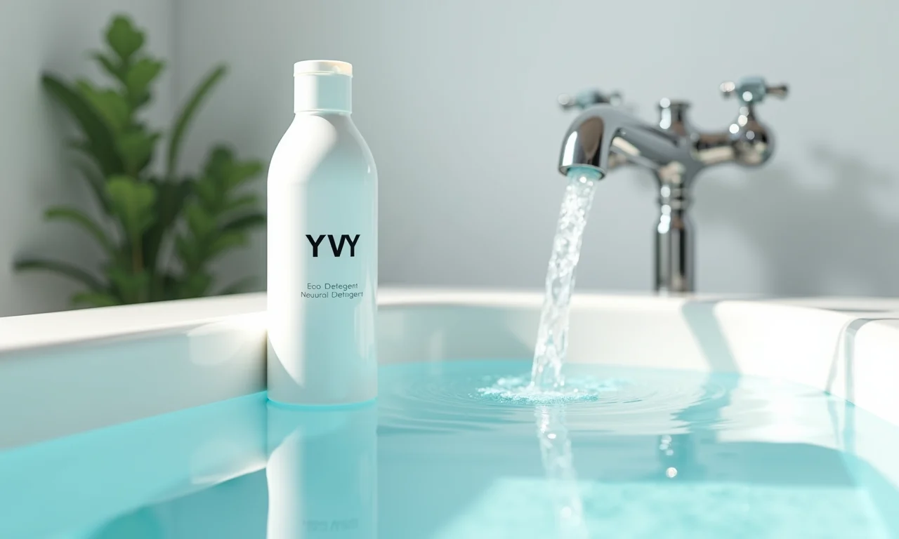 Detergente neutro YVY para limpeza suave e eficaz de banheiras.