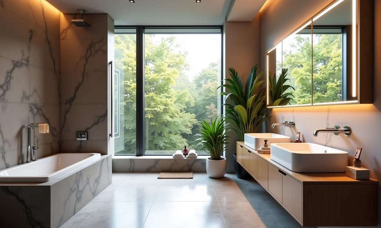 Diferença entre decoração moderna e contemporânea no banheiro.