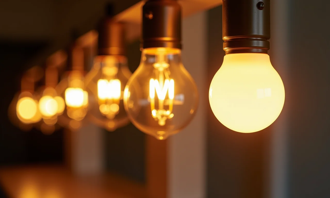 Diferentes potências de lâmpadas para iluminação de escada.