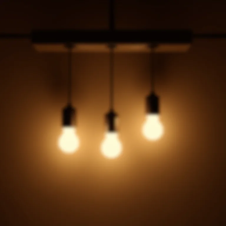 Diferentes tipos de lâmpadas em um sistema de iluminação de trilho.