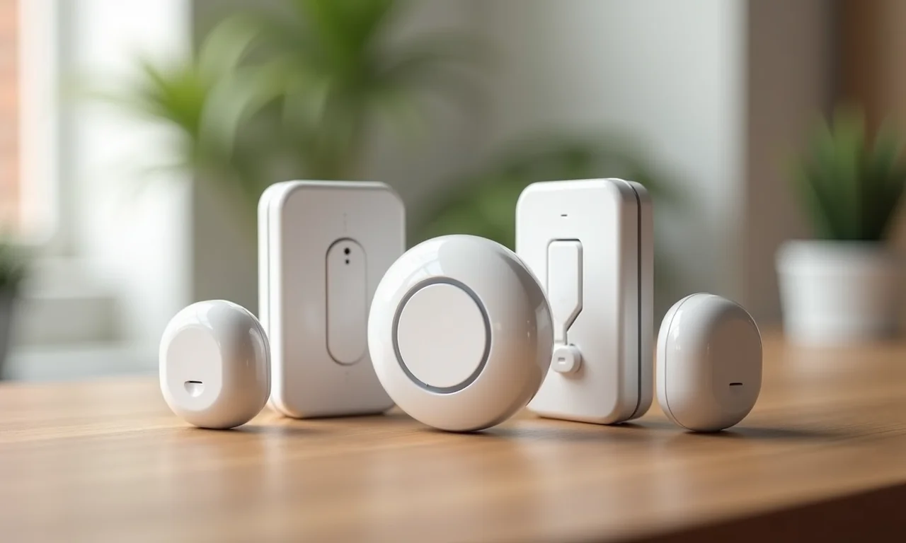 Diferentes tipos de sensores de porta e janela.