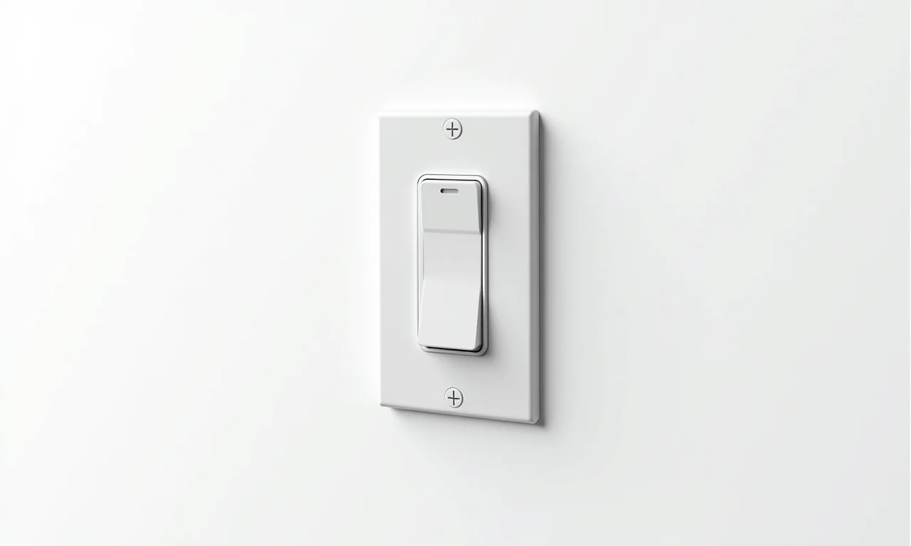 Dimmer bivolt em close-up com fundo branco.