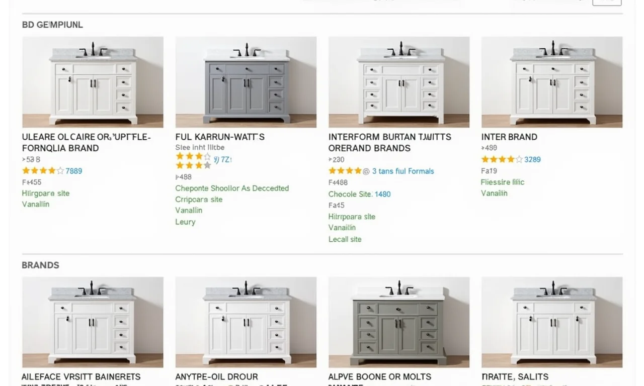 Diversas marcas e modelos de gabinetes de banheiro 60x40.