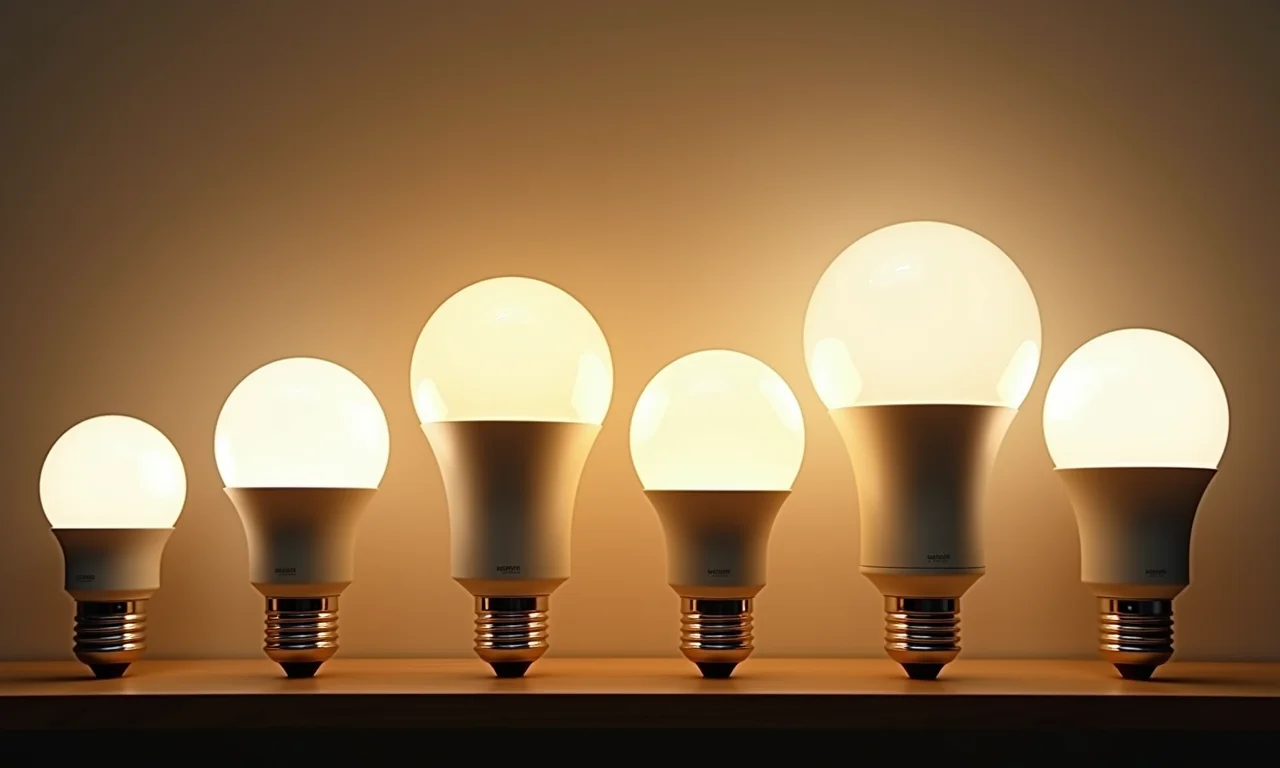 Diversos tipos de lâmpadas com sensor de som disponíveis no mercado.