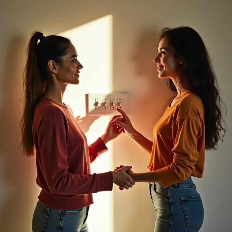 Duas mulheres instalando um interruptor paralelo.