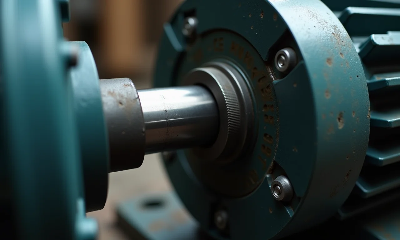 Eixo de motor desalinhado conectado a uma bomba.