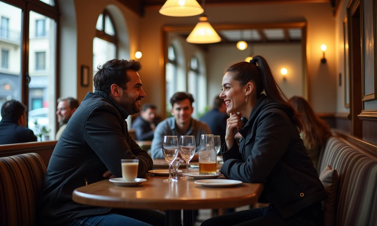 Em um café parisiense, perguntando sobre o banheiro.