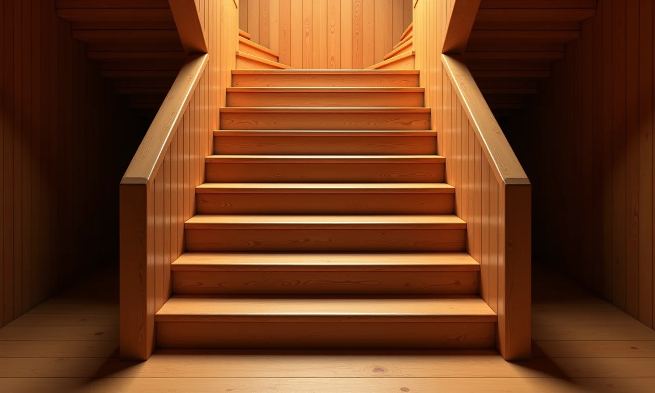 Escada de madeira aconchegante e sofisticada com design brasileiro.