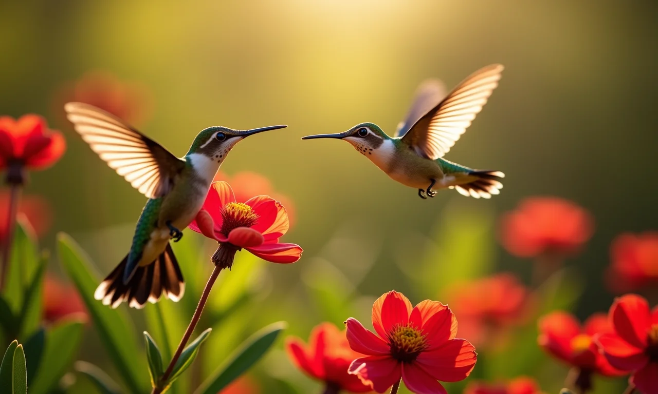 Escovinha-de-Garrafa atraindo beija-flor.