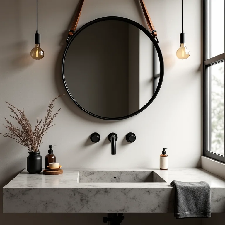 Espelho Adnet em banheiro industrial