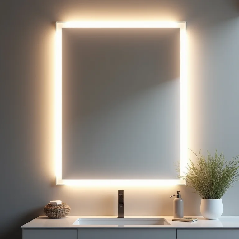 Espelho com LED externo para banheiro