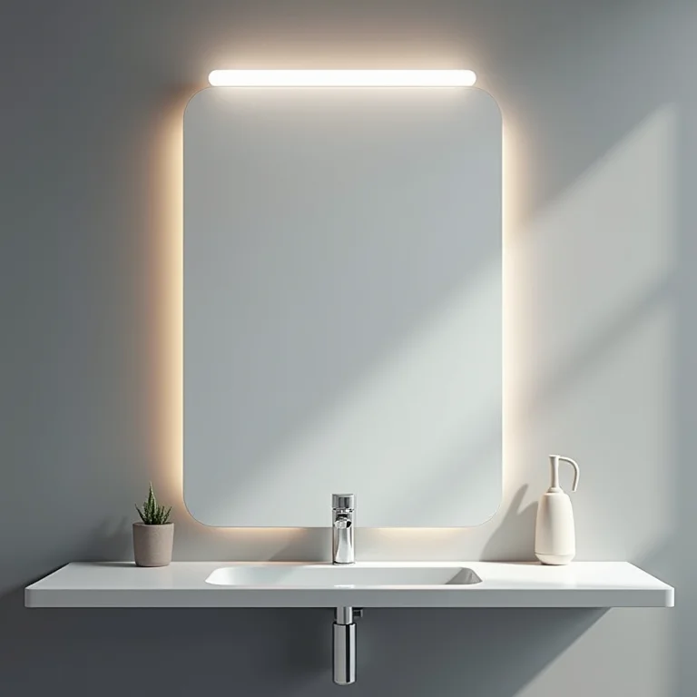Espelho LED de baixo consumo para banheiro