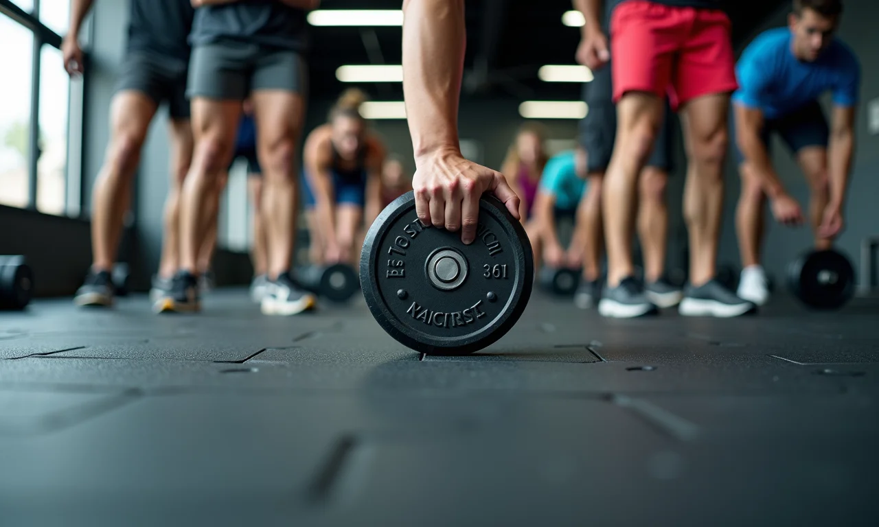 Espessura ideal do piso emborrachado para absorção de impacto na academia.