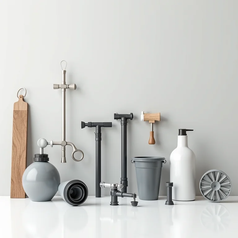 Ferramentas e materiais para instalar misturador