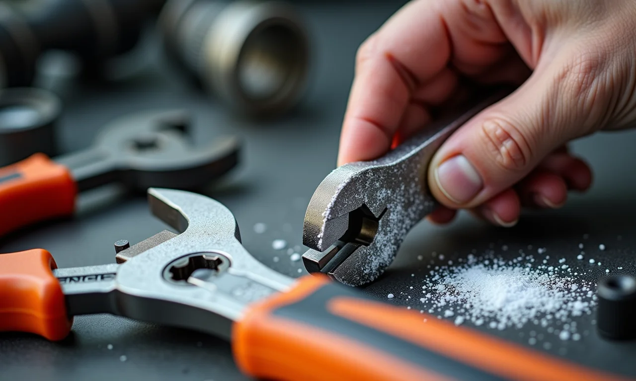 Ferramentas sendo limpas e mantidas.