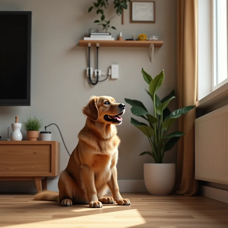 Fios elétricos organizados e escondidos atrás de móveis