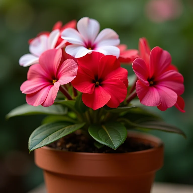 Flores Maria-sem-vergonha em um vaso