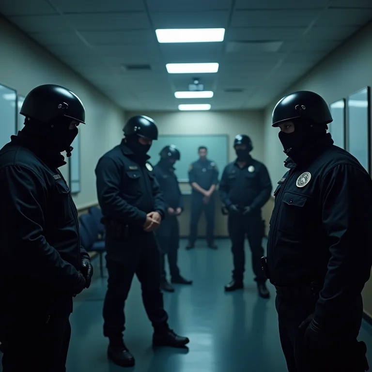 Funcionários participando de um treinamento de segurança em condomínio.