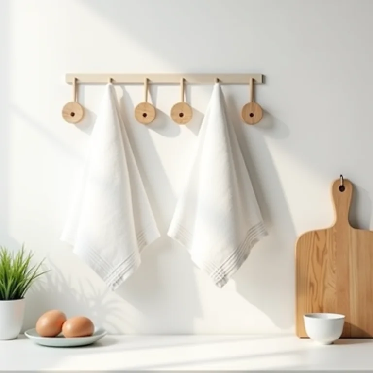 Ganchos e suportes de parede para panos de prato