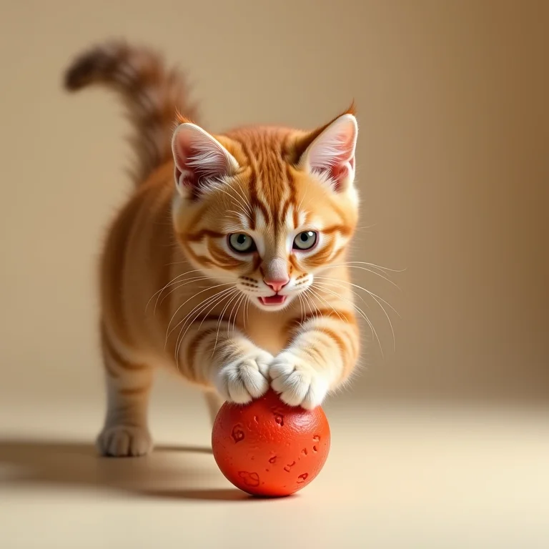 Gato brincando com brinquedo