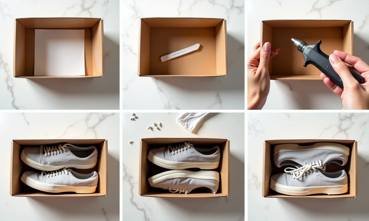 Guia prático de como transformar caixas de sapato em organizadores.