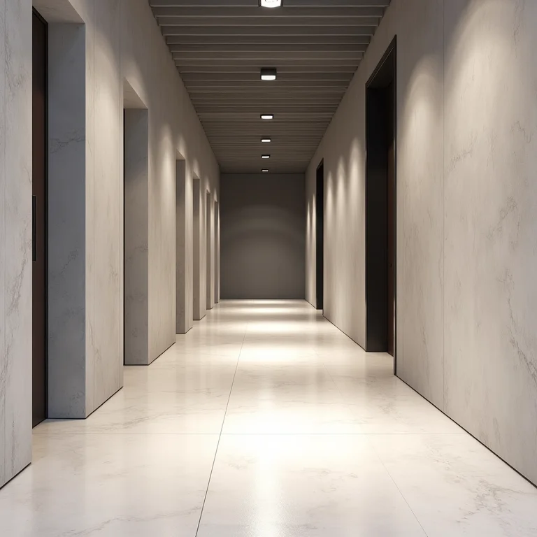 Hall de entrada moderno com cimento queimado