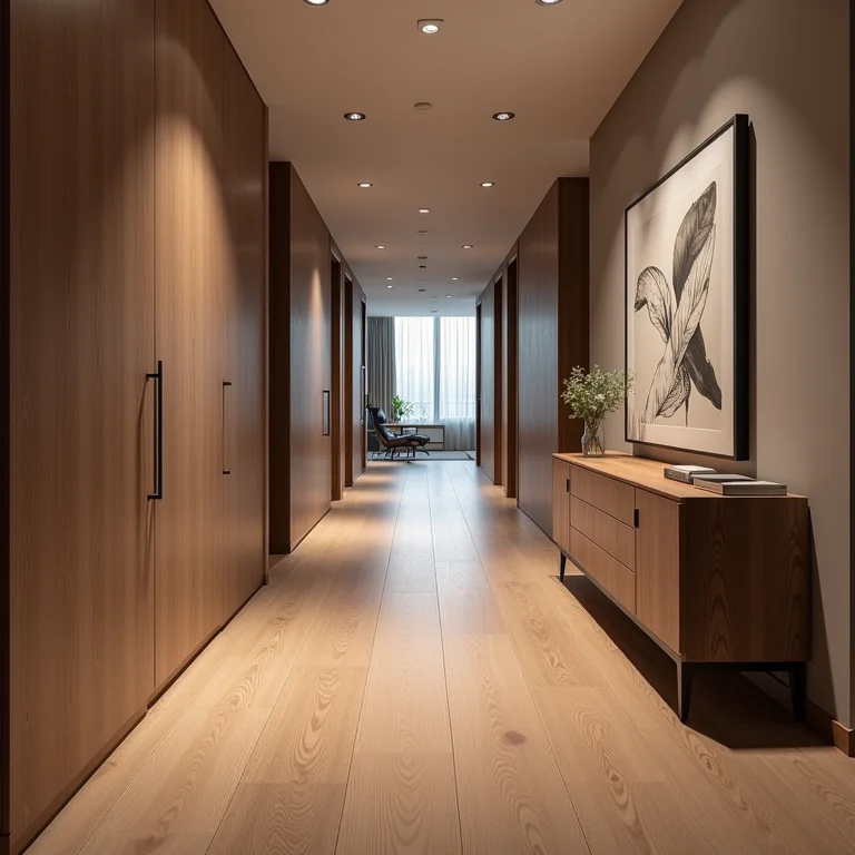 Hall de entrada moderno com piso vinílico