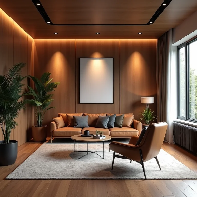 Home office com isolamento acústico e painéis absorventes.