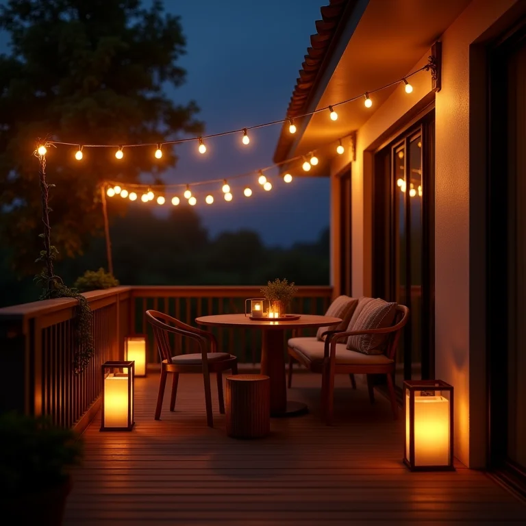 Iluminação aconchegante para varandas de apartamento.