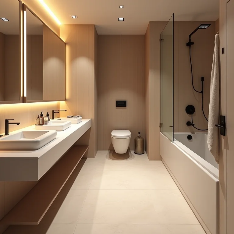 Iluminação adequada em um banheiro acessível