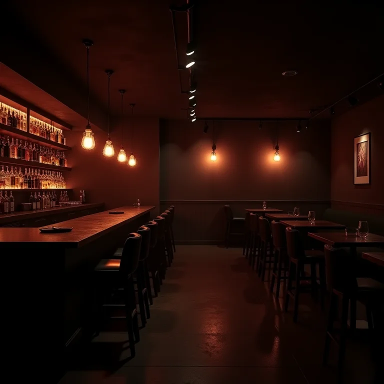 Iluminação inadequada em um bar residencial.