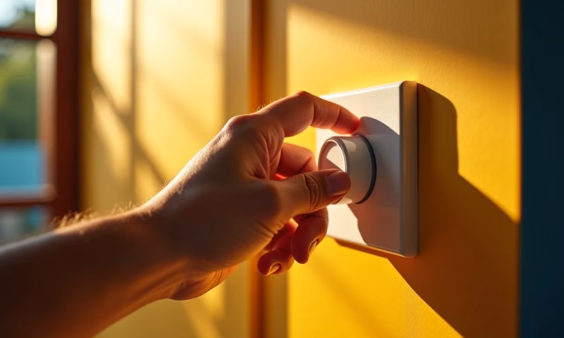 Instalação de um dimmer em uma casa brasileira moderna.