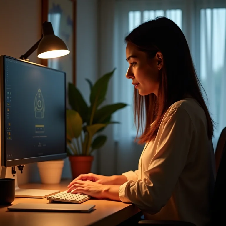 Instalando uma luminária de LED no monitor