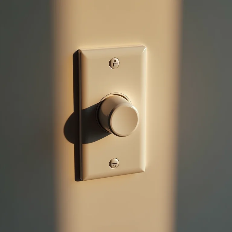Interruptor dimmer controlando a intensidade da luz.