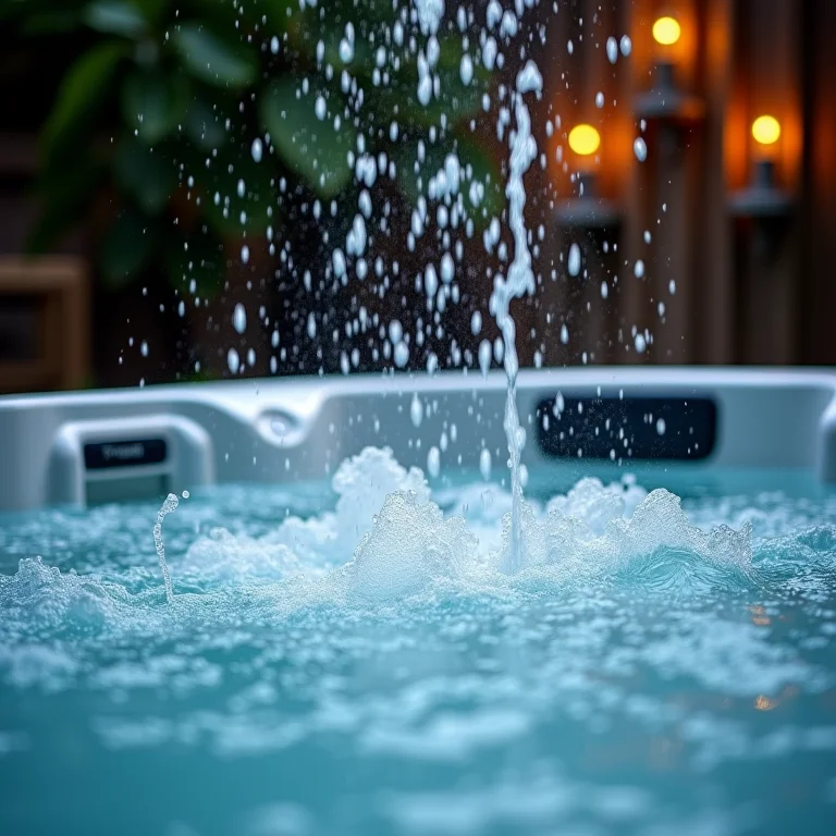 Jatos de hidromassagem em funcionamento