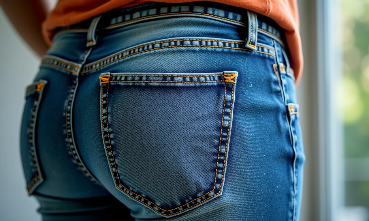 Jeans do avesso prontos para serem lavados.